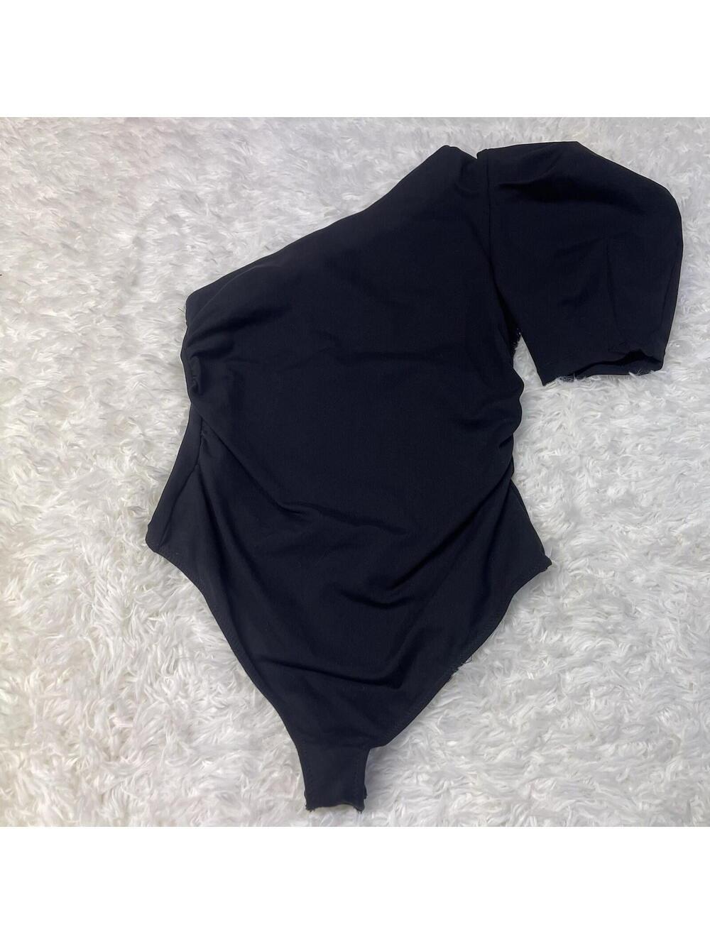 Free People Intimately black one shoulder size m body suit